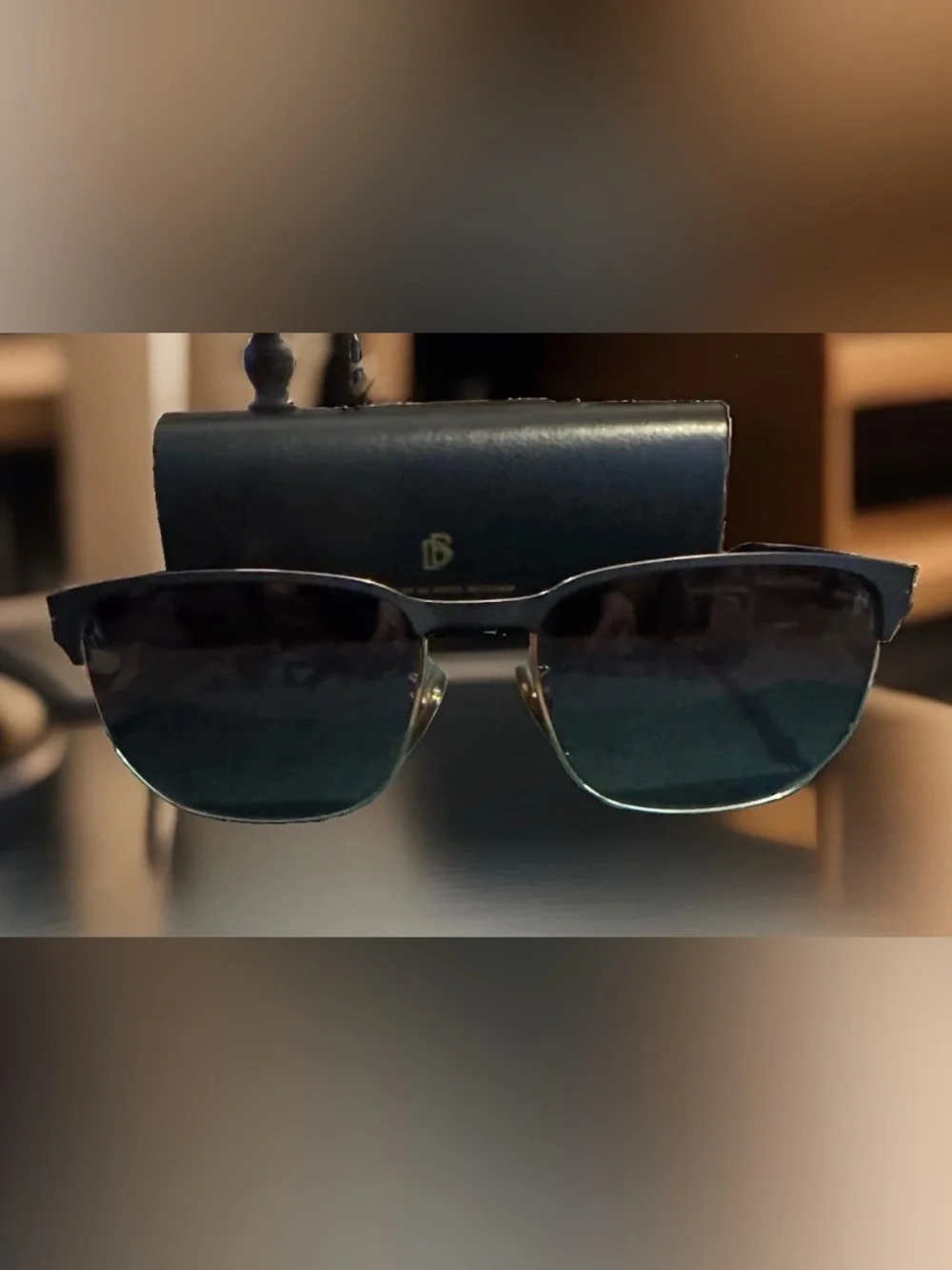David Beckham DB1131S 0146 90 Matte Black Gold Soft Square Sunglasses Flex Hinge